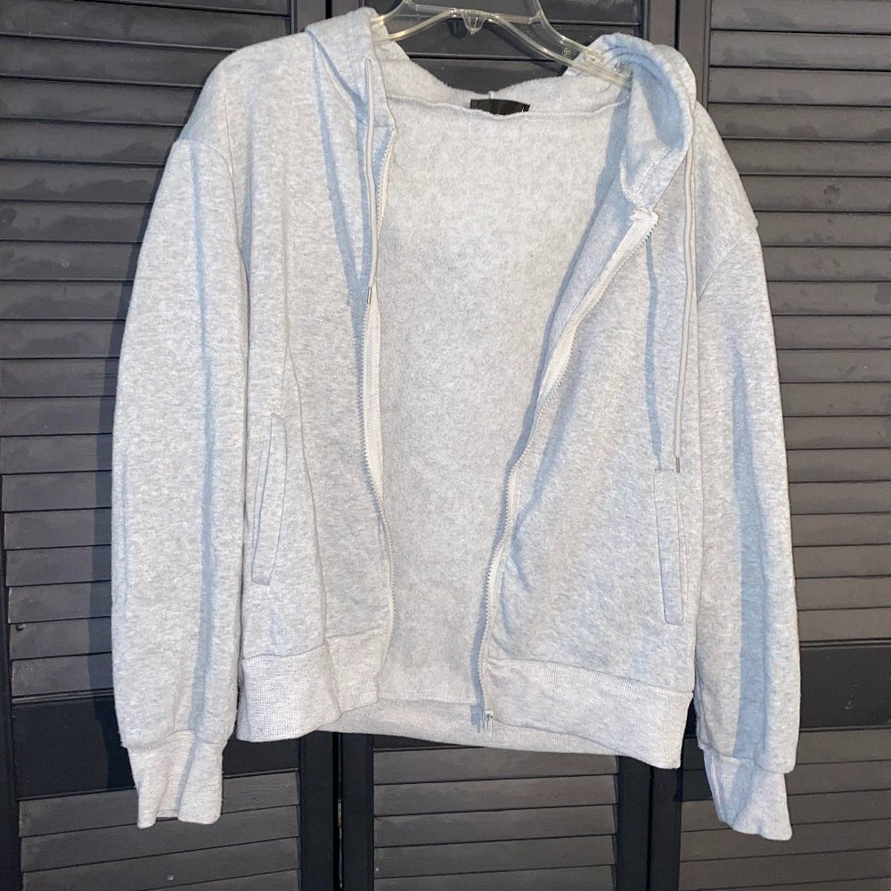 Grey zip up hoodie